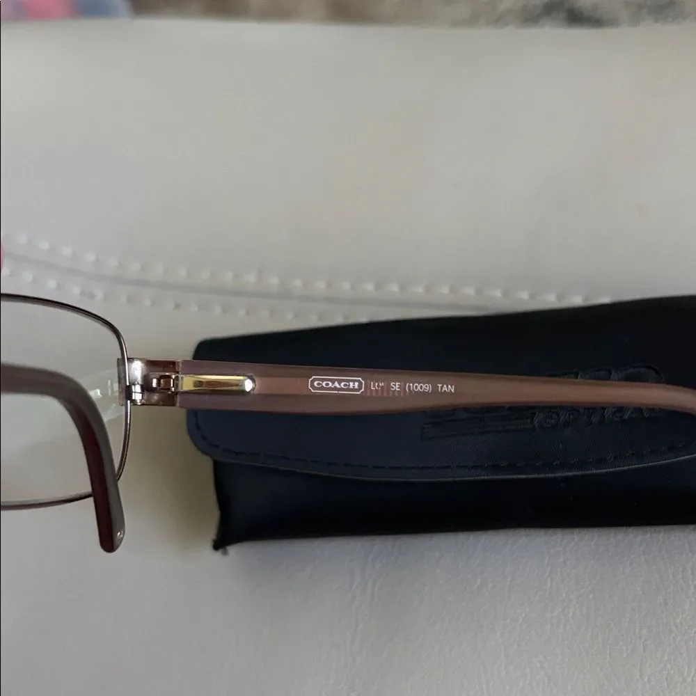 Coach Eyeglasses Frames LOUISE 1009 TAN Brown Square Full Rim Cat Eye 52-15-135